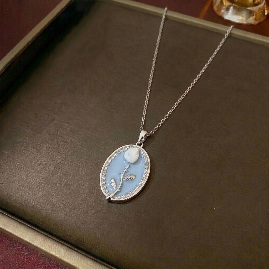 Women's Cross-Border Fashion Necklace with Colorful Zirconia Heart and Titanium Steel Clavicle Chain
