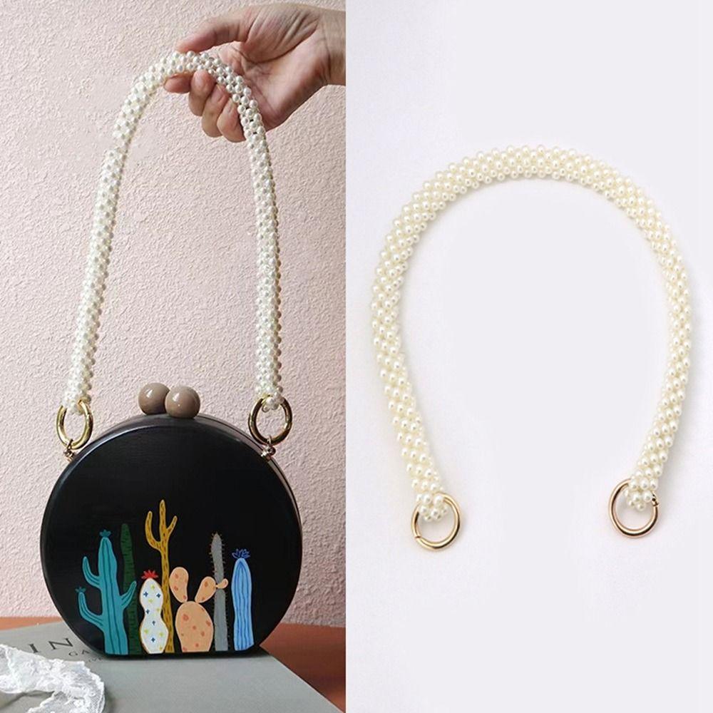 Chain Bag Straps Replacement Pearl Bag Chain Shoulder Bag Strap Bag Accessories Metal Braided Chain