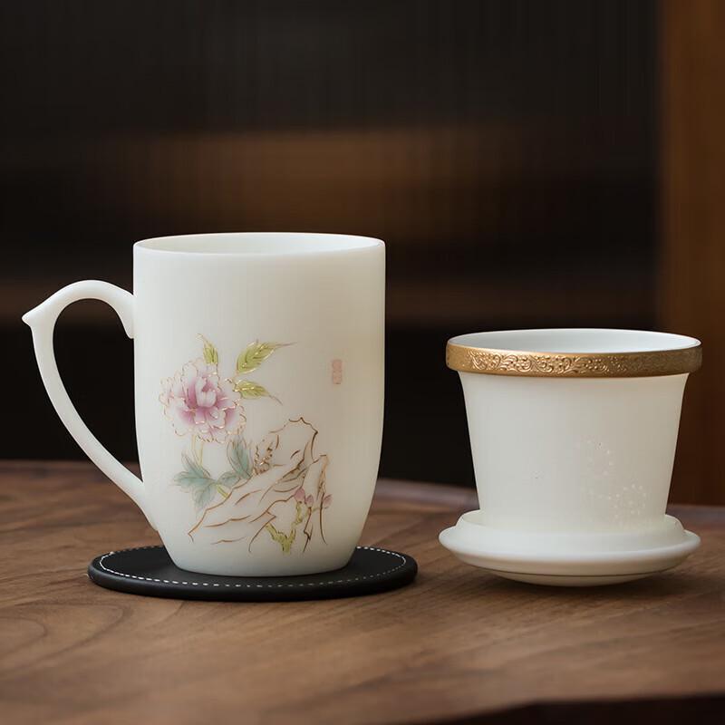 Mutton-Fat Jade Porcelain Tea Infuser Set with Filter