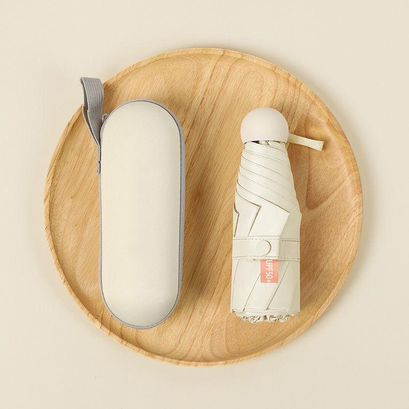 Parasol Capsule Sun Umbrella: 50% Off Mini UV Protection for Women, Dual-Purpose for Sun and Rain.