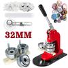 Button Maker Machine DIY Pin Badges Set, 25/32/37/44/58MM Badge Press Maker Machine with 100 Pcs Button Parts+Circle Cutter+Mold