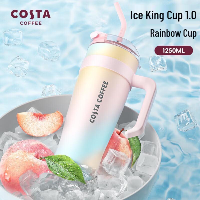 COSTA Jumbo Rainbow 1.25L Insulated Stainless Steel Straw Tumbler