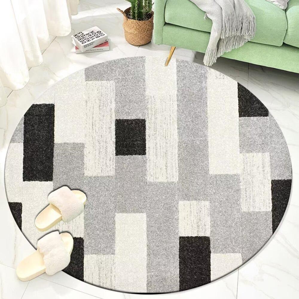 Ins Moderní Styl Roztomilá Dekorace Pokoje Kulatý Koberec Velké Koberce do Obývacího Pokoje Lehký Luxus Domov Pohovkový Koberec Protiskluzová Podložka pod Židli k Toaletnímu Stolku
