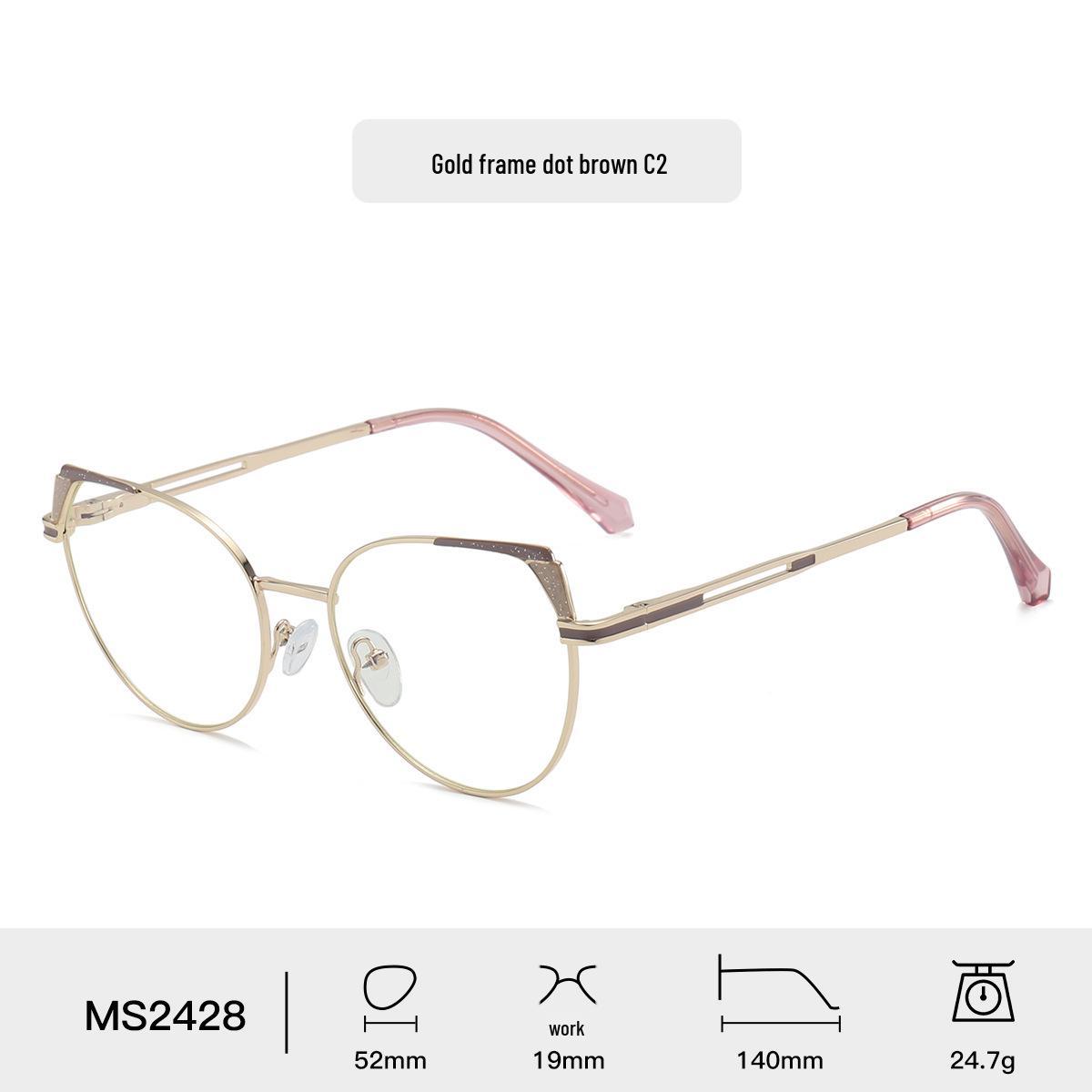 

JZ2428 Женские металлические очки «кошачий глаз» с защитой от синего света - Европейские и американские оправы класса люкс