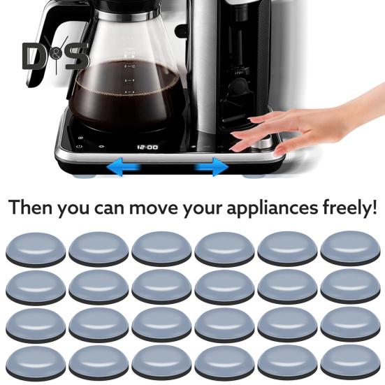 24 PCS Kitchen Appliance Sliders Self-Adhesive Anti-slip Easy Movement Sliding Tray for Most Countertop Coffee Makers