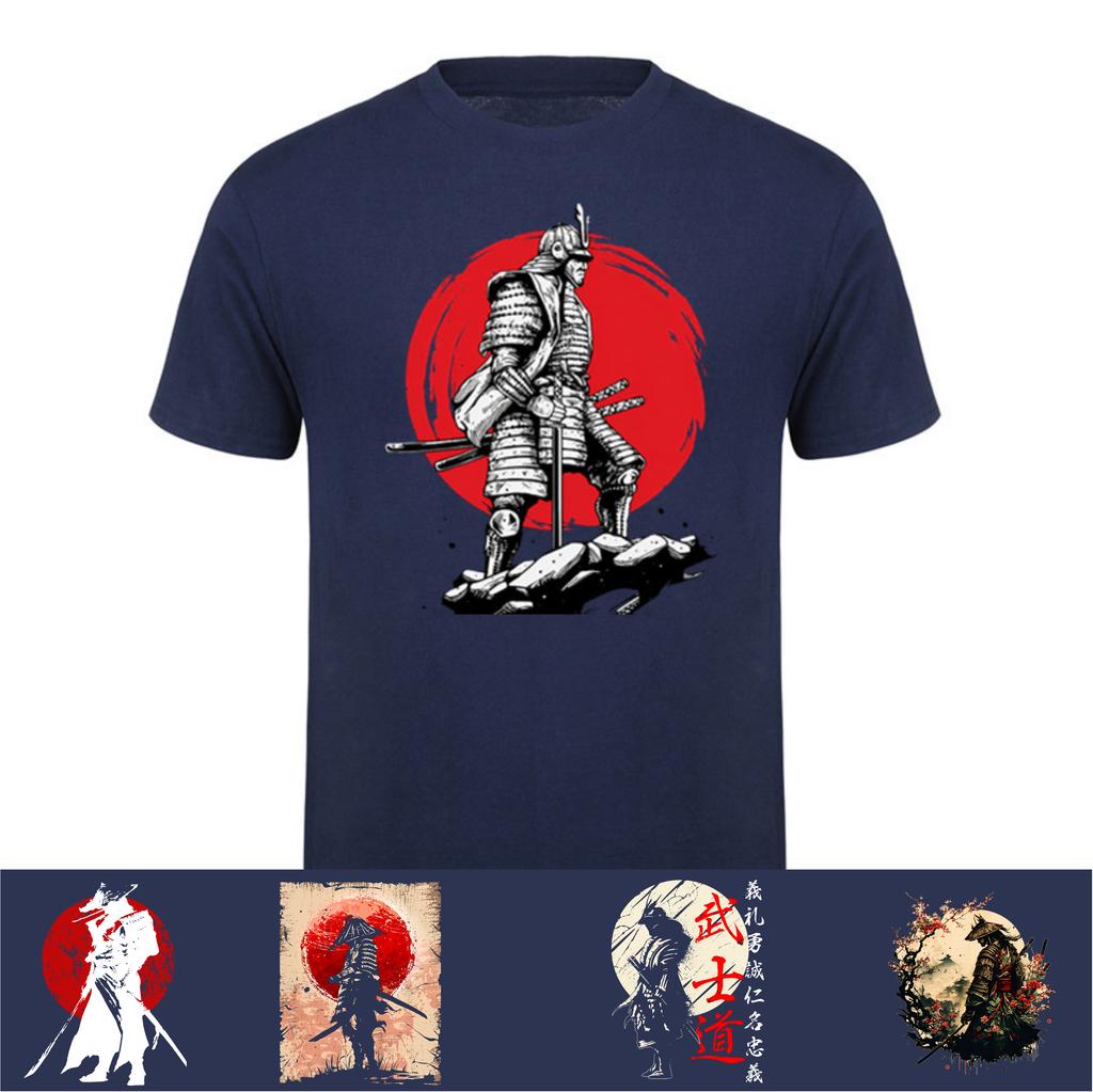 Japanese Samurai T Shirt Bushido Warrior Katana Graphic Tee Vintage Japanese Art Samurai Warrior TShirt HJ071
