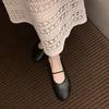 Soft-faced round head, shallow mouth, one word with flat-soled Mary Jane shoes 2025 autumn new soft-soled single shoes, grandma small leather shoes
