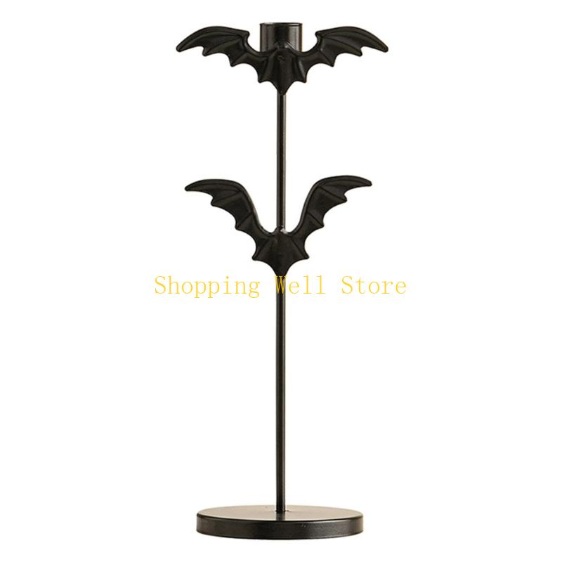 KX4B Metal Halloween Bat Stand Rustproof Iron Decorative Holders For Themed Parties Home Haunting Accent