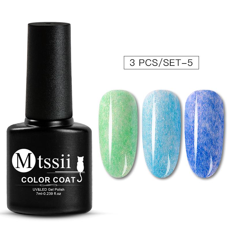 Mtssii 2/3/6 Bottles 7ML Fur Effect Soak Off UV Gel Shimmer Polish Lacquer Manicure Nail Art Varnish