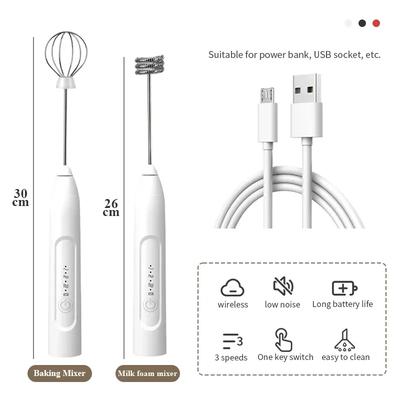 Portable Electric Milk Frother USB Egg Beater Hand Coffee Whisk Rechargeable Foam Mixer Home Kitchen Milk Frother Foaming