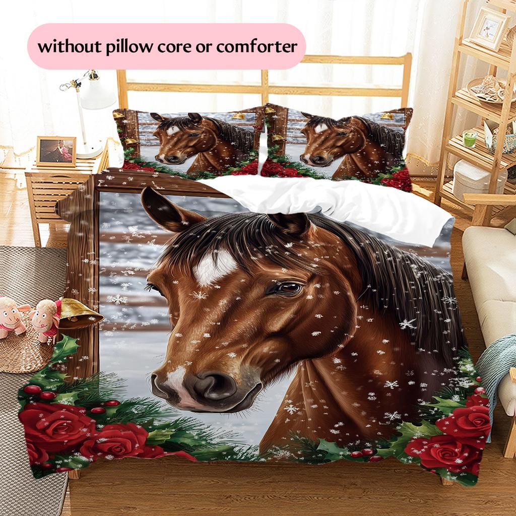 1PC Horse Bedding Quilt Set Quilt Cover Pillowcase Home Decoration Birthday Gift (1 * duvet cover + 15 * pillowcase, without core)