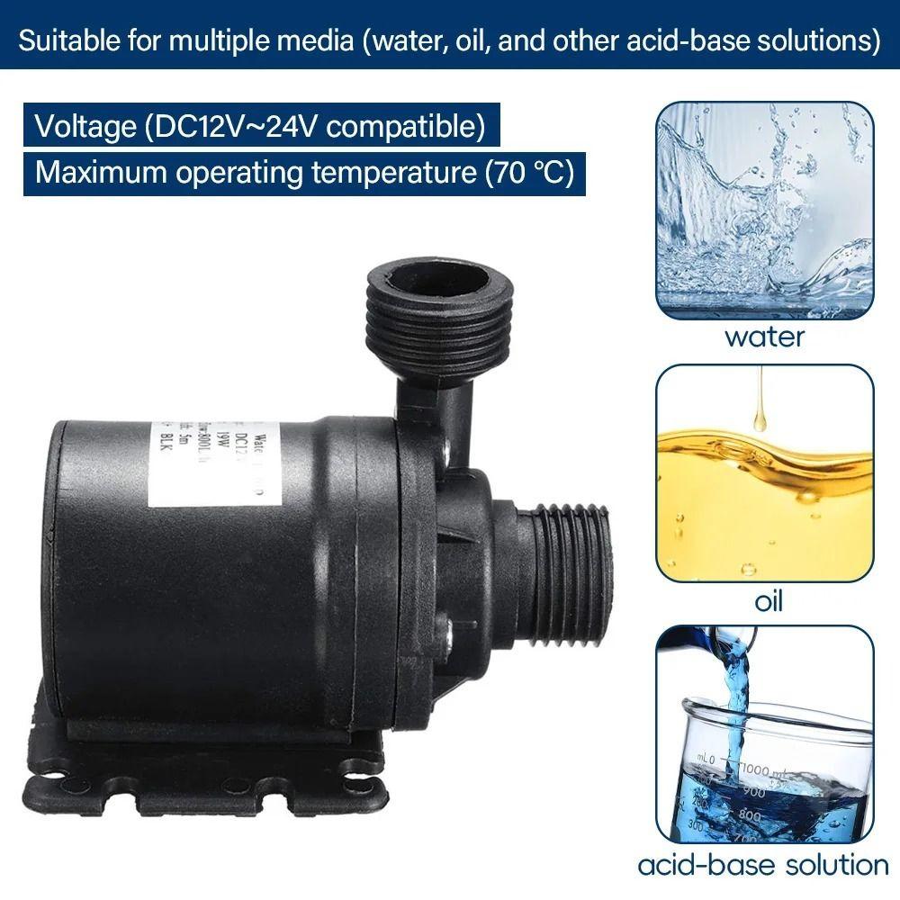 DC12V/24V Centrifugal Pump 800L/H Water Pool Pump Portable Micro Submersible Pump  Heater
