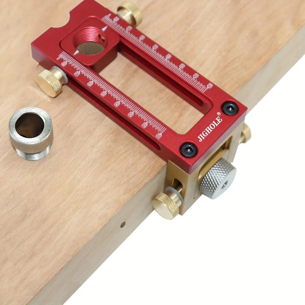 1 Set 6/8/10/12/15mm Pin Fixture Drill Guide Doweling Jig - 5-Hole Locator for Precise Cabinet Screw Punch - Woodworking Tool
