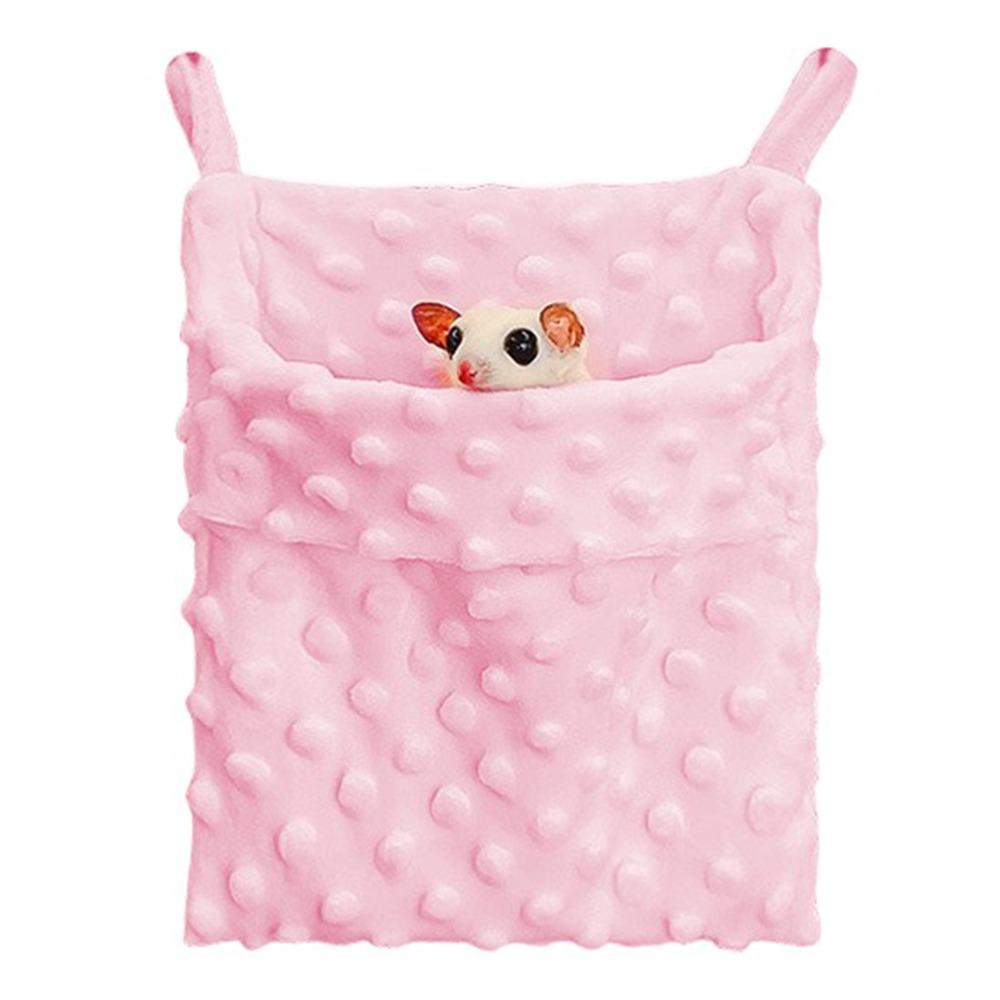 

Мягкое подвесное гнездо для хомяка, плюшевая подвесная кровать для крысы, аксессуары для питомцев, спальный мешок для хомяка, ежи розовый