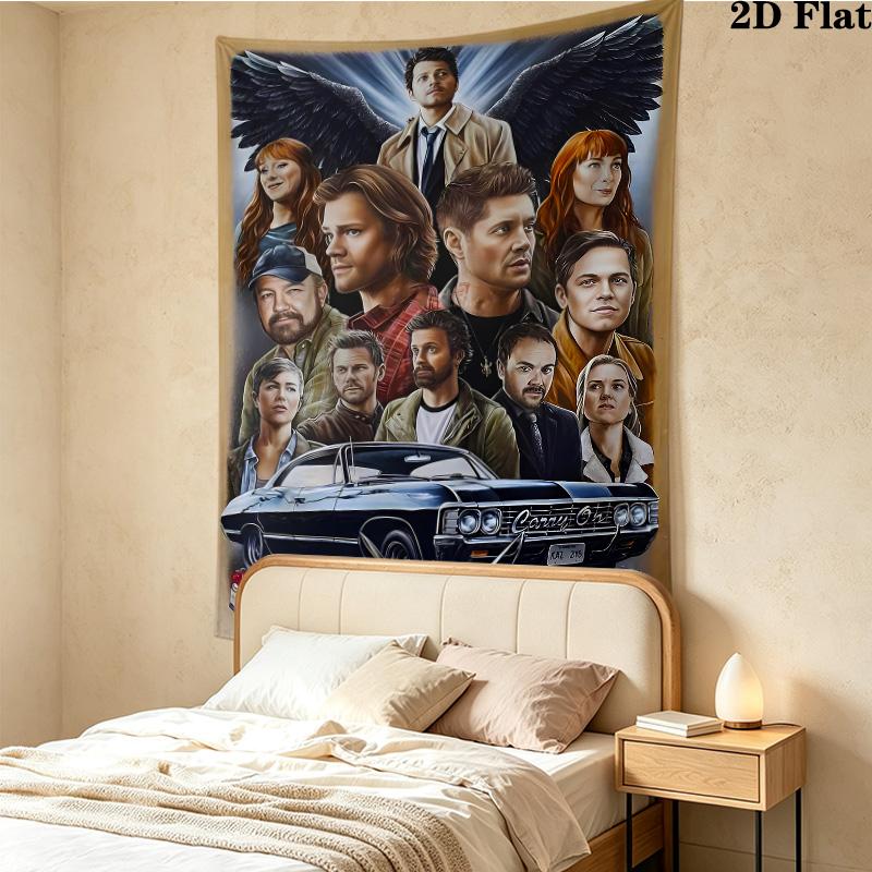 Supernatural Wall Tapestry Aesthetic Wall Hanging Printed Fabric Blanket Decorative Tapestries For Bedroom Living Room Home Decor
