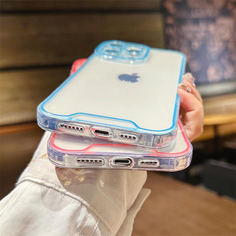 Luminous Clear Silicone Soft Phone Case For Iphone 14 13 12 11 Pro Max 14pro 14 Plus Shockproof Bumper Night Light Acrylic Cover