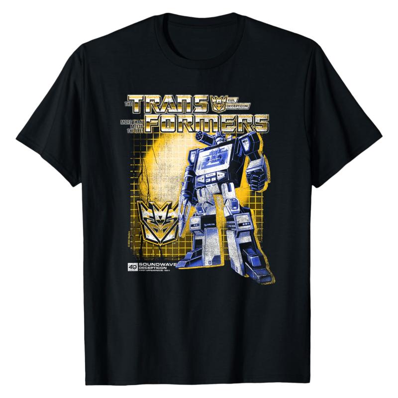 Soundwave Decepticon Transformers TShirt Classic Robot Graphic Print 100 Cotton Crew Neck Casual Fashion Street Tops S