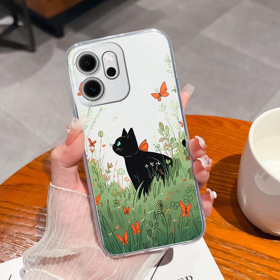 For Oppo Reno 14F 5G Phone Case Leisure Style Patterns Soft Silicone TPU Transparent Lightweight Cover For Oppo Reno14 F Capa