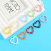 4 Pieces Of Colorful Love Spring Keychain Keyring Heart-Shaped Heart-Shaped Spring Ring Diy Jewelry Accessories
