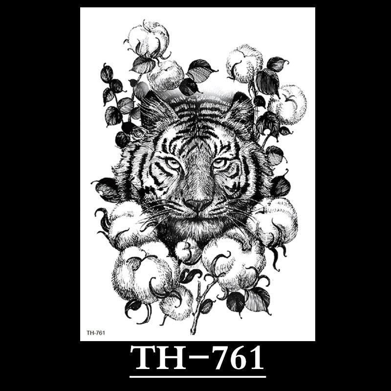 Animal Tattoo Sticker, Liger Tattoo Sticker, Half Arm Waterproof Tattoo Sticker, Large Picture Temporary Sticker Tattoo