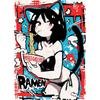 Katzenohren Anime Mädchen isst Ramen Poster Ästhetische Anime Ramen Kunstdrucke Japanischer Stil Cartoon Dekor Sexy Mädchen Leinwandmalerei