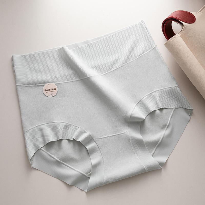 Majtki damskie z wysokim stanem, bezszwowe, oddychające, jedwabne, morwowe, 5A, antybakteryjne, z kroczem
