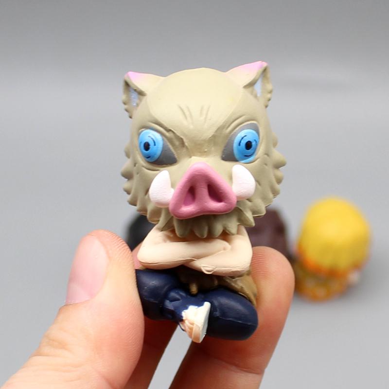 4pcs Demo Slayer Gk Kamado Tanjirou Kamado Nezuko Q Edition Shoulder To Shoulder Sleep Desktop Decoration Model Children ToyGift