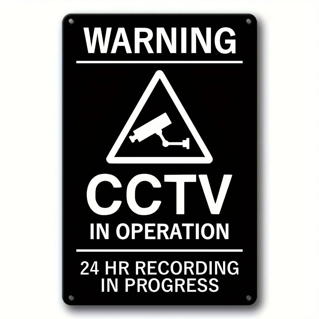 Secure Home 24Hour Video Surveillance Metal Sign  Warning Decor for OutdoorsHotelsMan Caves