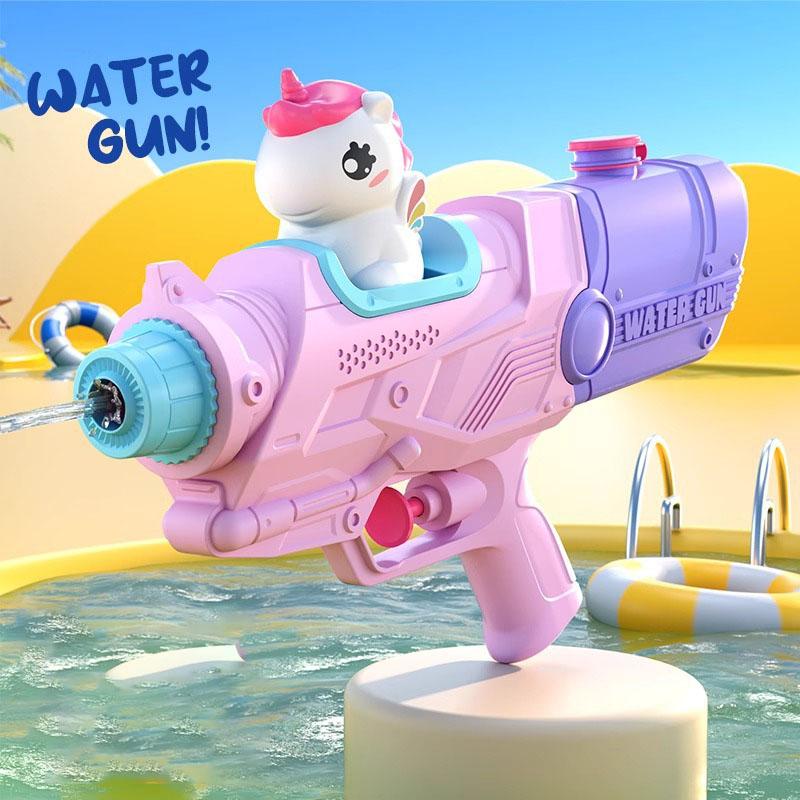 Summer Single Double Nozzle Water Gun, Large Capacity Cartoon Unicorn Duck Water Gun, Outdoor Beach Water Play Toy