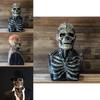 Realistyczna Maska Biochemiczna Szkieletu na Imprezy Halloweenowe Pełne Pokrycie Silikonowy Design z Kapeluszem