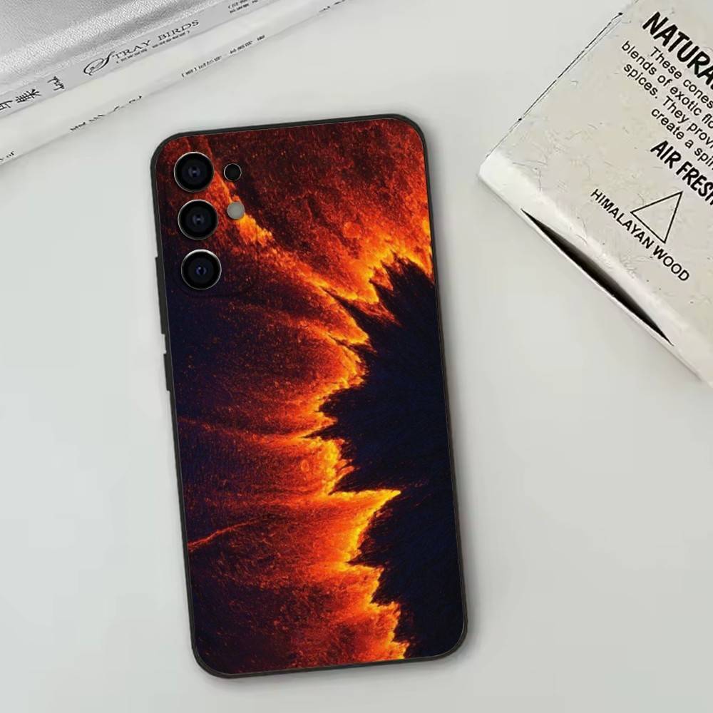 Vulkan Handyhülle Schwarzes Silikon Weich Für Samsung S25,S24,S21,S22,S23,S30,Ultra,S20,Plus,Fe,Lite
