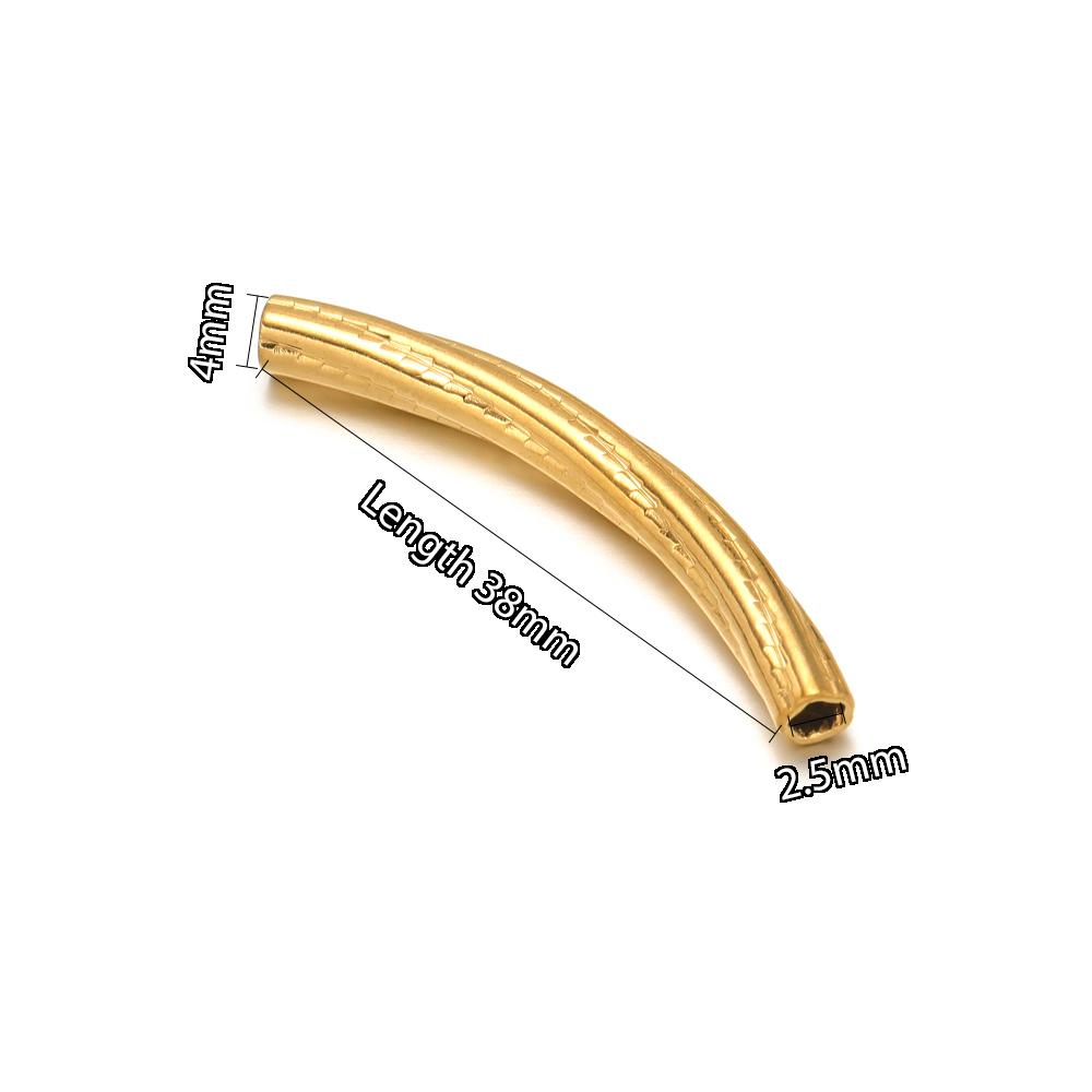 10pcs Stainless Steel Connectors Curved Tube for Jewelry Making Gold Color Straight Beads Bracelet Necklace DIY Jewelry Finding