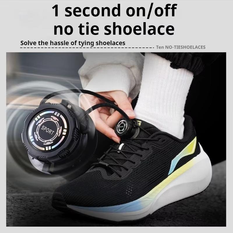 1 Paar Automatische Schnürsenkel mit Drehverschluss für Outdoor-Sneaker Ohne Binden Dickes Seil Einfache Montage Schuhzubehör