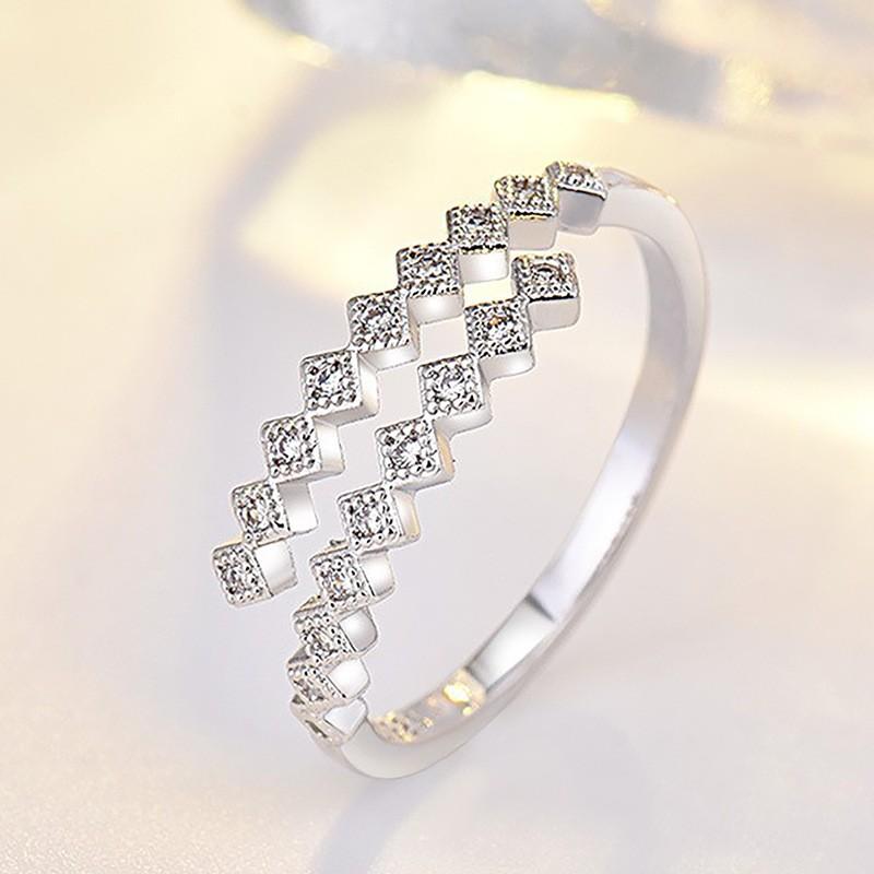 Original 925 Silver Ring High Quality Adjustable Opening AAA Zircon For Women Wedding Fine Fashion Jewelry Gift