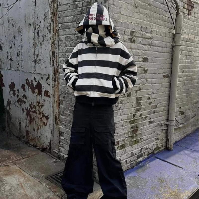 Podzimní a zimní pouliční hip-hopový trend dvouvrstvá čepice potisk pánská a dámská mikina s kapucí