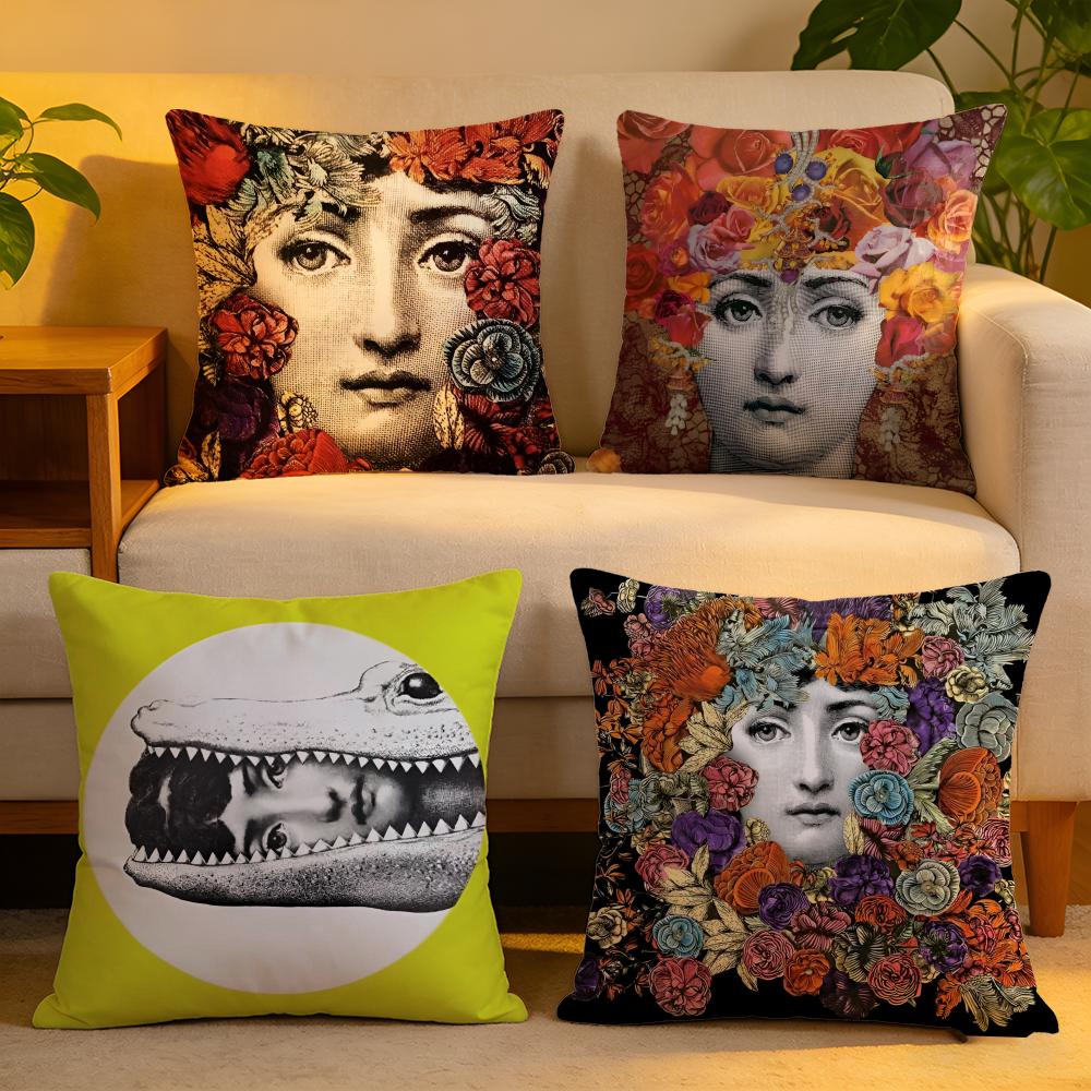 Cushion Cover Linen SkinFriendly Soft Decorative Case For Sofa Home Decor Abstract Women Simple Anime Art Pillow cover