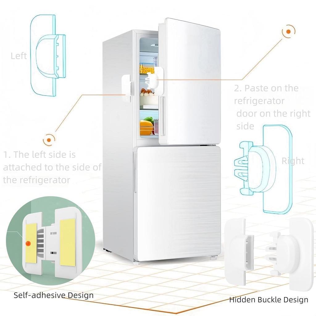 1/2/4Pcs Baby Safety Fridge Lock - Refrigerator Lock for Kids Fridge Child Latch To Keep Door Seal Closed