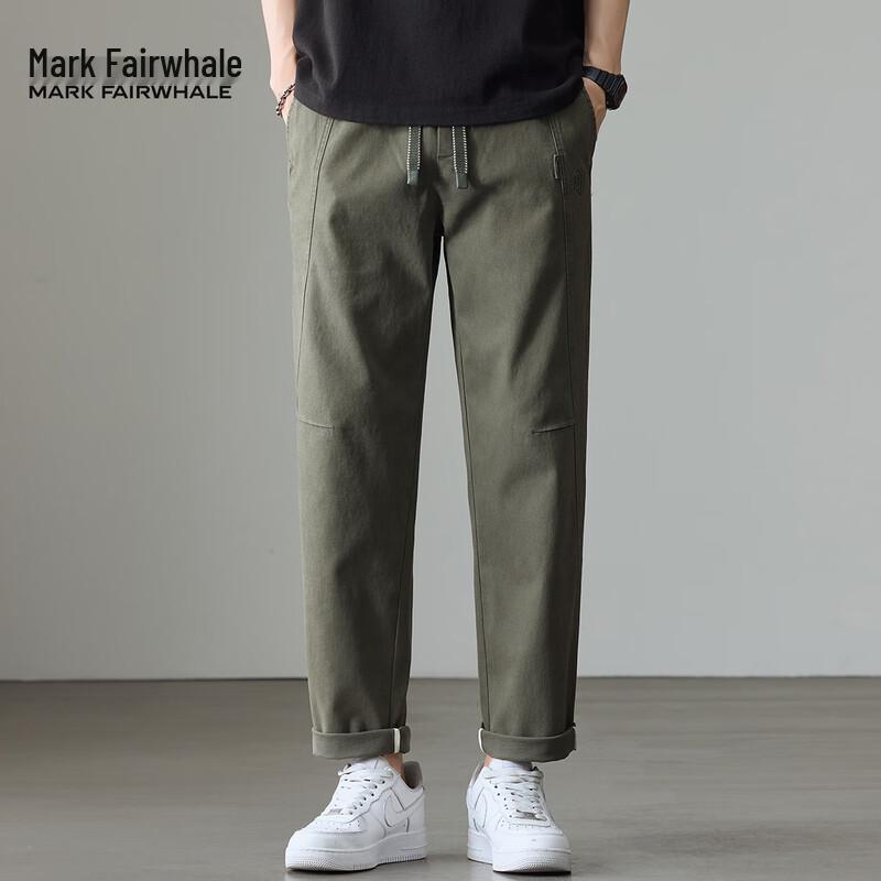 Mark Fairwhale Men's Cotton Blend Casual Elastic Waist Pants