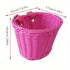 1pc Bicycle Front Basket Hand Knitting Bike Basket Plastic Rattan Bicycle Basket Bike Accessories  Multi-color Optional