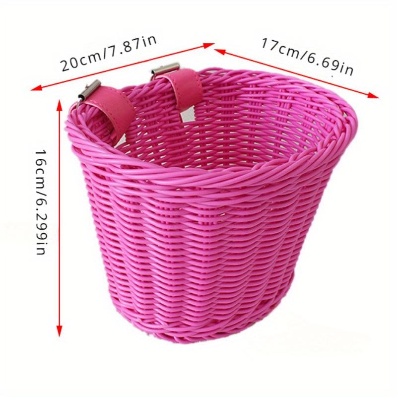 1pc Bicycle Front Basket Hand Knitting Bike Basket Plastic Rattan Bicycle Basket Bike Accessories  Multi-color Optional