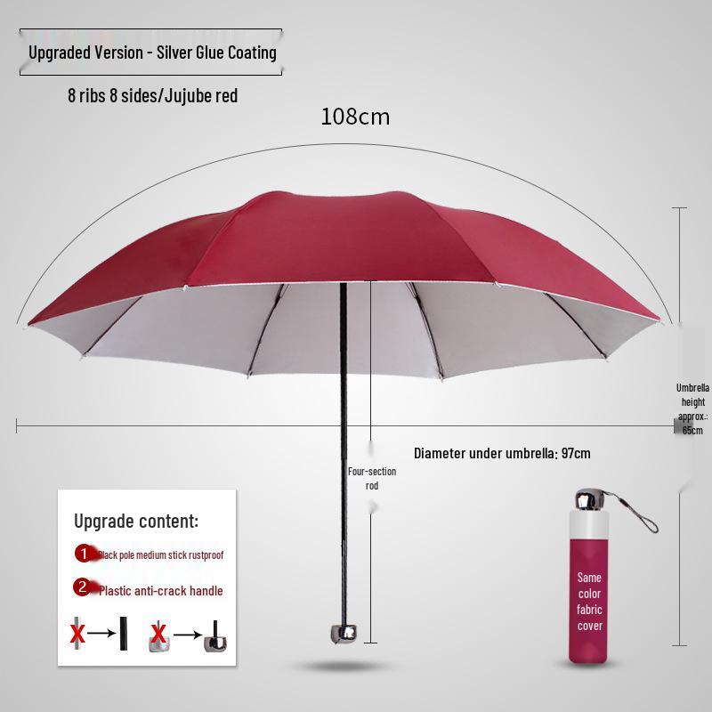 Automatic 60-Rib Folding Umbrella with UV Sun Protection