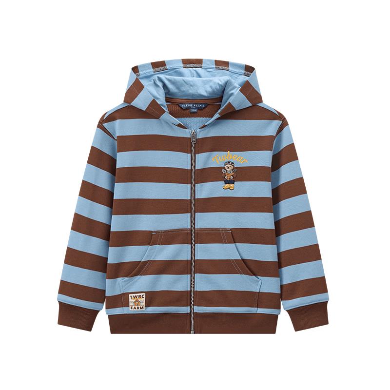 Teenie Weenie Kids Striped Bear Zipper Hoodie