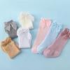 0-24Month Baby Girl Socks Toddler Bow Cotton Summer Mesh Lace Baby Knee Socks Newborn Infant Baby Princess Long Socks 2025 New