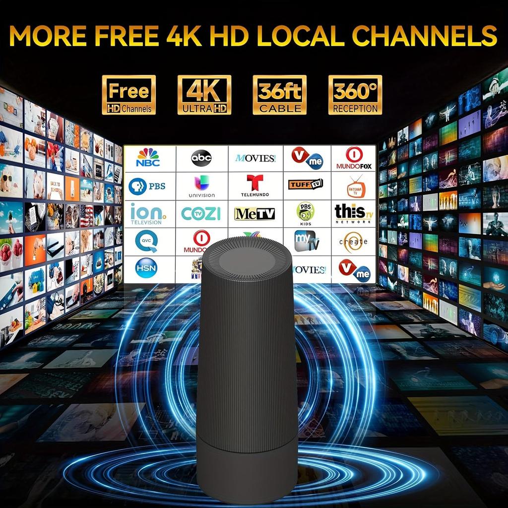 2025 Upgraded Indoor TV Antenna, Digital Antenna with a Range of Over 2200 Miles, Suitable for Indoor Smart TVs