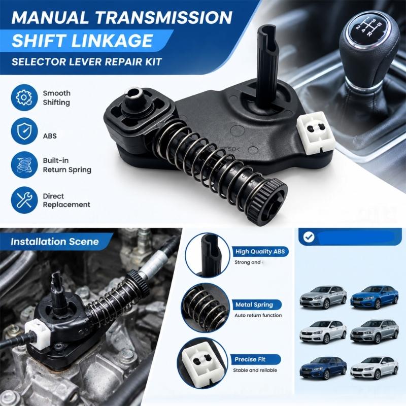 5K0711203A 5Q0711202A Manual Gear Selector Linkage Assembly with ABS Base and Integrated Metal Spring, Preassembled Unit for Golf Mk6 Carrying Control