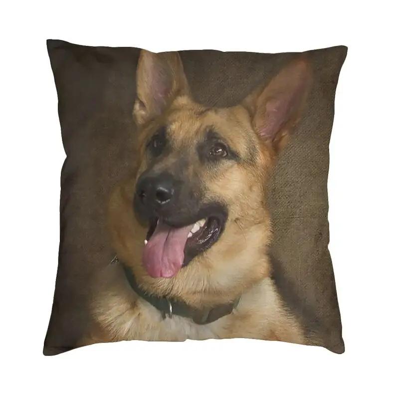 German Shepherd Modern Throw Pillow Covers Home Decor Shepherd In The Snow Cushions for Sofa Double Sided Print Chair Cushion