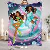W-Winx C-Club Blanket Beauty Girl Print Flannel Blanket for Home Living Room Bedroom Decor New Year Christmas Gift for Kids