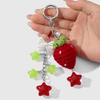 Adorable Crochet Berry Keychain With Bows Bag Accessory Bag Pendant Decors Bag Charm Fashion Keyring For Gifting