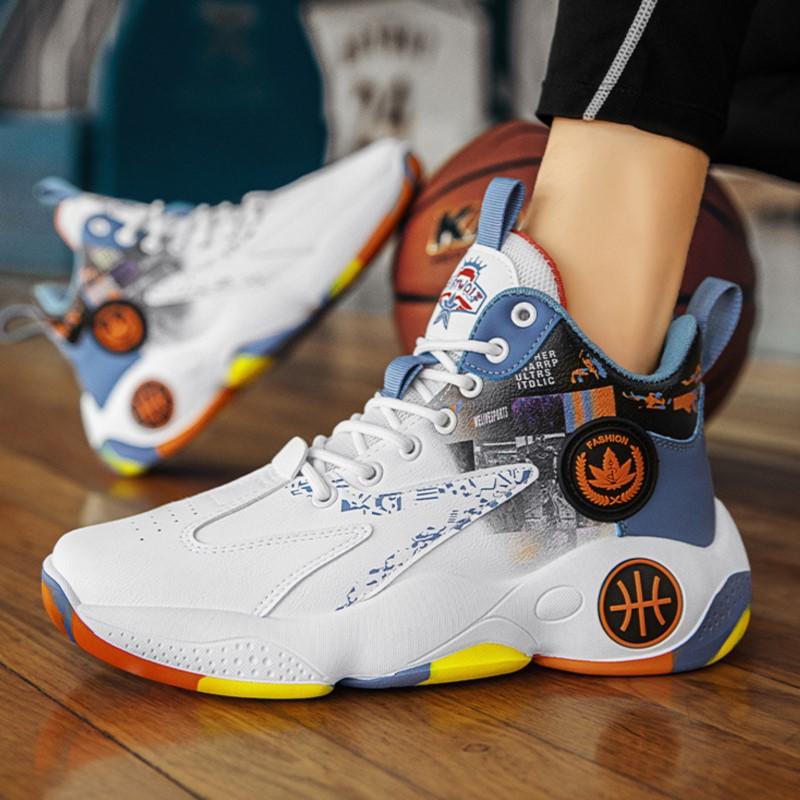 Fashion Mesh Basket Boots Rubber Thick Soft Sole Fitness Casual Anti-slip Sneakers 39-45 2025 Mens High Side Wearproof Basketball Shoes