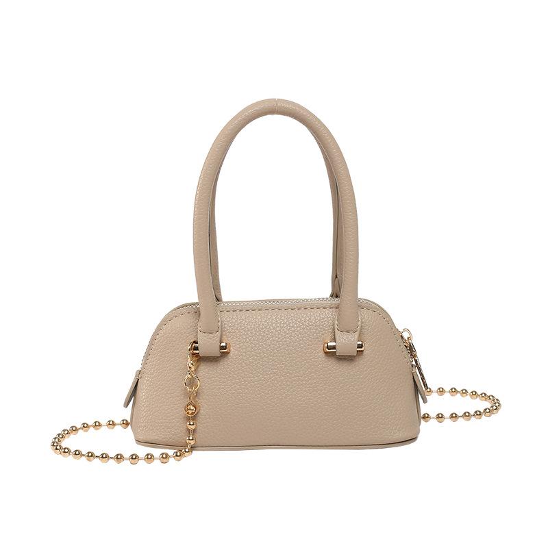 Korean Version of High-end Casual Simple Solid Color Hand-held Shell Bag Niche Trend Versatile Commuter Chain Messenger Bag Women
